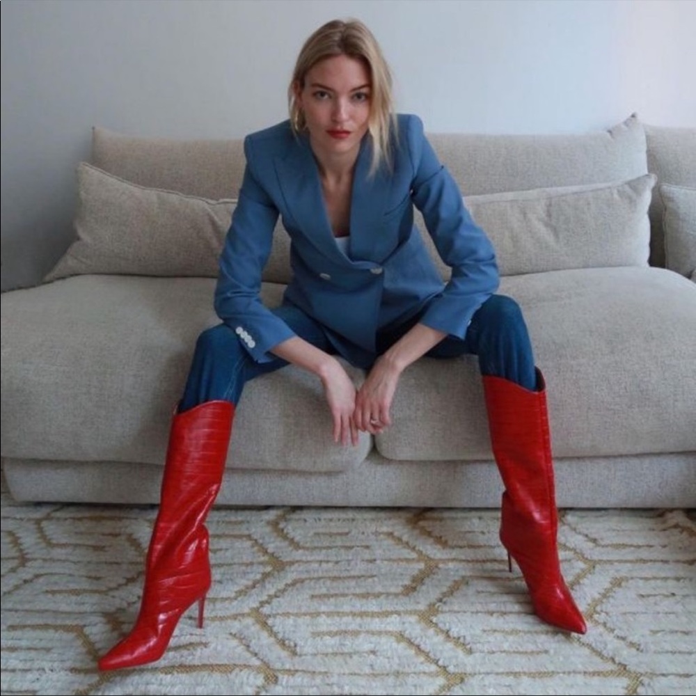 SCHUTZ Scarlet croc Maryana boots!